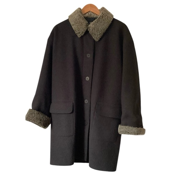 Hilary Radley Wool Coat Brown Size Large - Picture 1 of 10